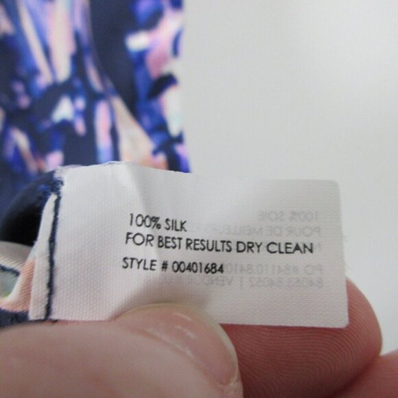 Club Monaco Womens Printed 100% Silk Tank Top Blouse Beach Purple Small S 52 - Picture 4 of 8